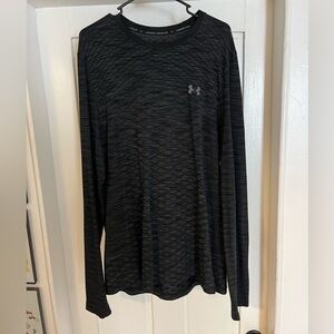 Under Armour Men's Charcoal Patterned Long Sleeve Tee